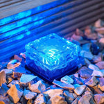 Đèn chôn LED ngoài trời bằng kính cường lực hình vuông năng lượng mặt trời trang trí sân vườn IP55 chống nước, kích thước: 7 x 7 x 5cm