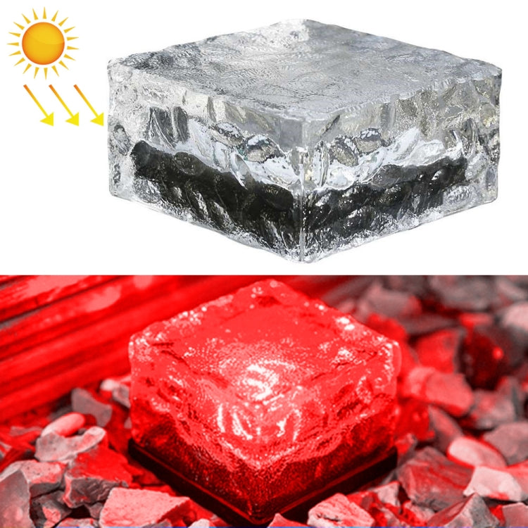 Đèn chôn LED ngoài trời bằng kính cường lực hình vuông năng lượng mặt trời trang trí sân vườn IP55 chống nước, kích thước: 10 x 10 x 5.2cm