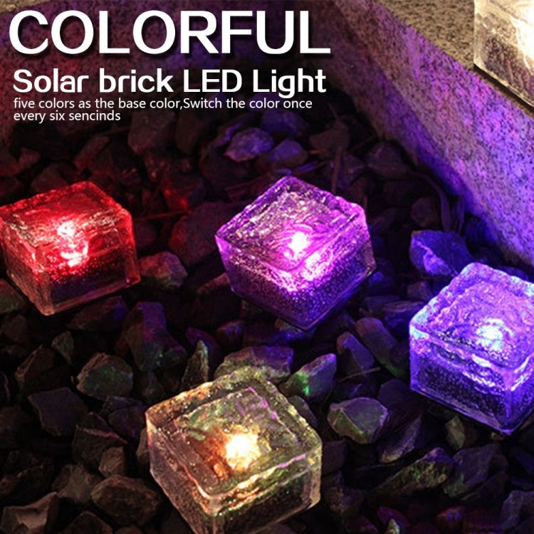 Đèn chôn LED ngoài trời bằng kính cường lực hình vuông năng lượng mặt trời trang trí sân vườn IP55 chống nước, kích thước: 10 x 10 x 5.2cm