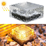 Đèn chôn LED ngoài trời bằng kính cường lực hình vuông năng lượng mặt trời trang trí sân vườn IP55 chống nước, kích thước: 10 x 10 x 5.2cm
