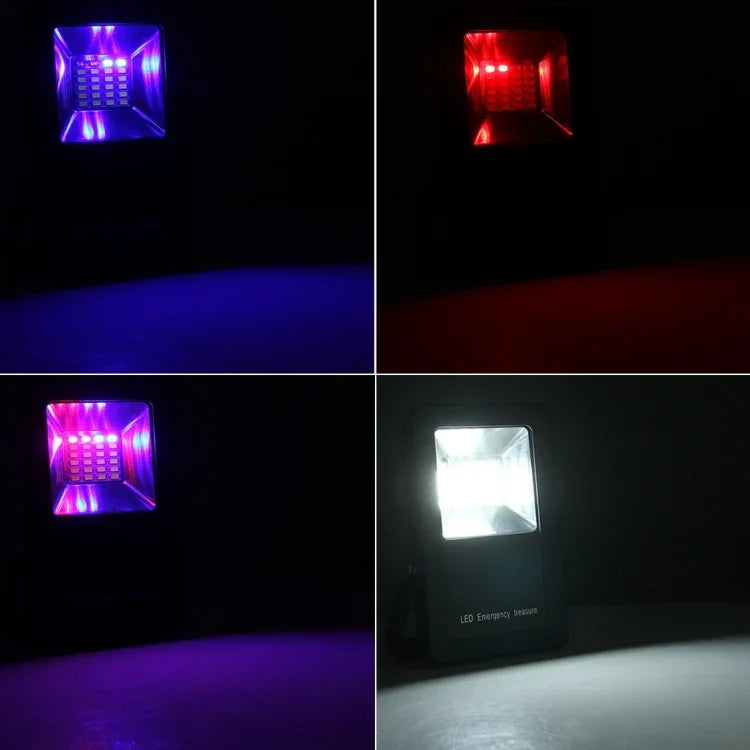 Đèn cảnh báo nhấp nháy đỏ và xanh dương 24 LED SMD5730 2400LM 6000-6500K di động có giá đỡ, 30W/2400LM 6000-6500K