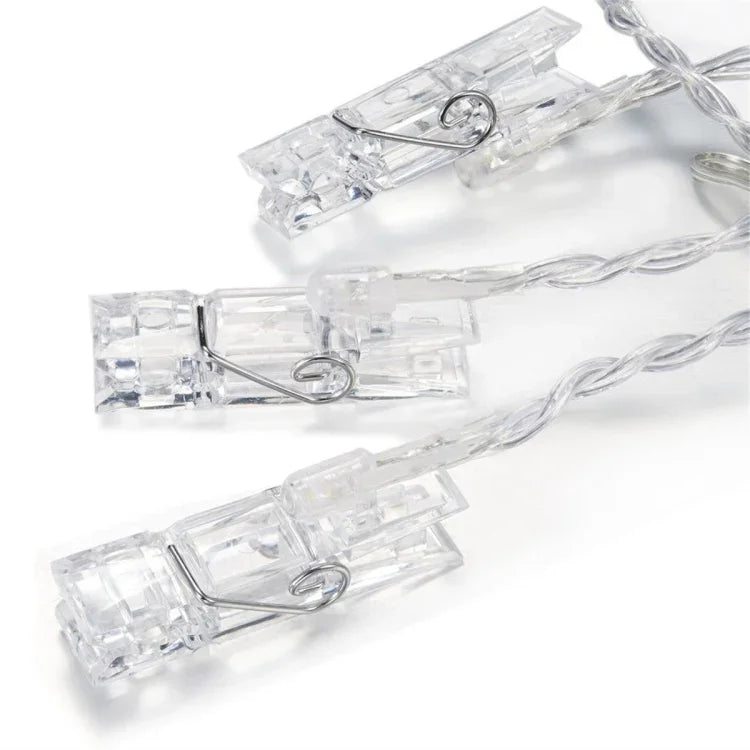 Đèn dây 50 bóng LED, hộp pin 3 x AA, đèn trang trí treo tranh trong nhà, tiệc tự làm, đám cưới, trang trí Giáng Sinh, dài 5m