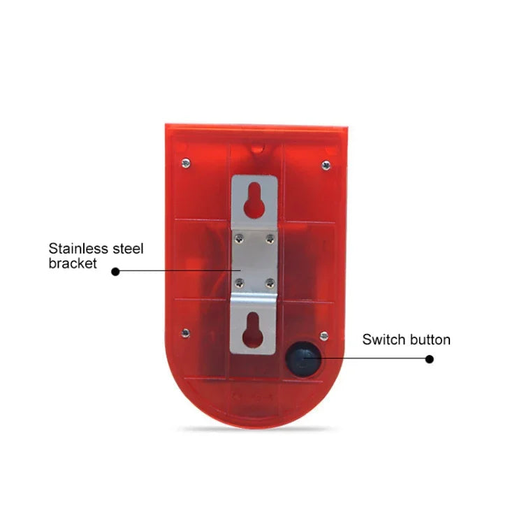 Đèn báo động âm thanh ánh sáng năng lượng mặt trời IP65 chống nước báo động trộm 110 dB