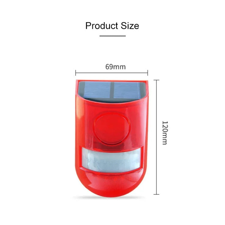 Đèn báo động âm thanh ánh sáng năng lượng mặt trời IP65 chống nước báo động trộm 110 dB