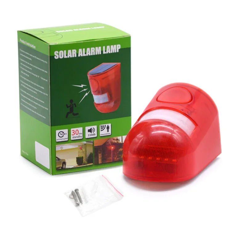 Đèn báo động âm thanh ánh sáng năng lượng mặt trời IP65 chống nước báo động trộm 110 dB