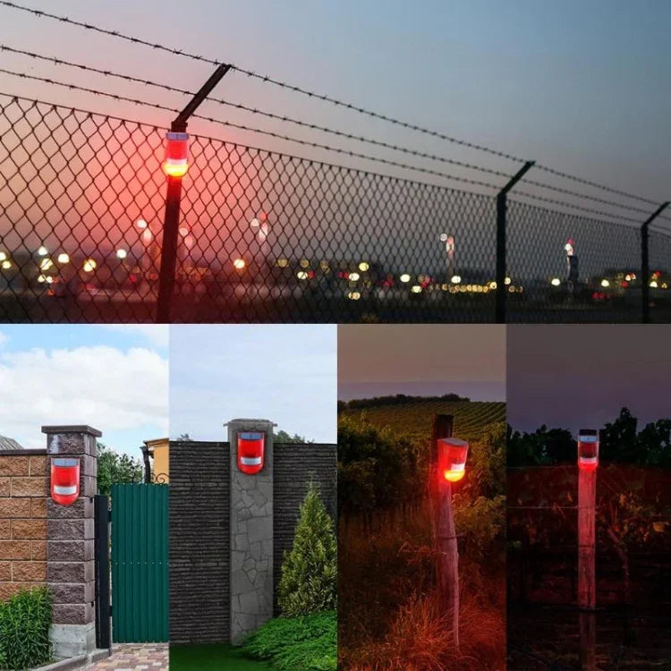 Đèn báo động âm thanh ánh sáng năng lượng mặt trời IP65 chống nước báo động trộm 110 dB