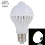 Bóng đèn LED cảm biến chuyển động hồng ngoại E27 7W 16 đèn LED SMD 5730 450LM, cảm biến khoảng cách: 4-6m, AC 220V, E27 7W ánh sáng trắng