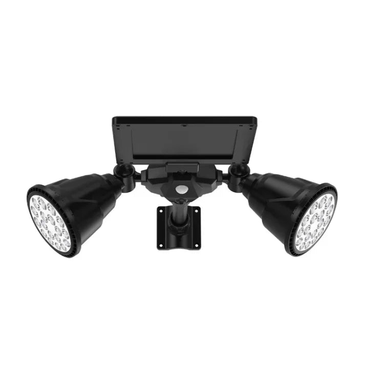 Đèn pha LED robot năng lượng mặt trời đầu đôi cảm biến thông minh cho sân cỏ ngoài trời