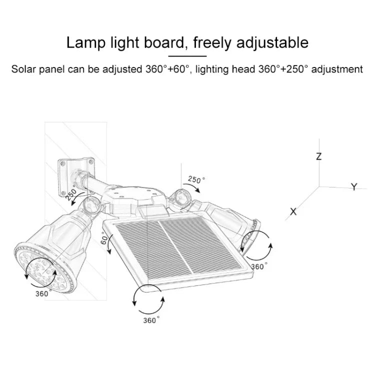 Đèn pha LED robot năng lượng mặt trời đầu đôi cảm biến thông minh cho sân cỏ ngoài trời