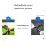 Đèn pha LED robot năng lượng mặt trời đầu đôi cảm biến thông minh cho sân cỏ ngoài trời
