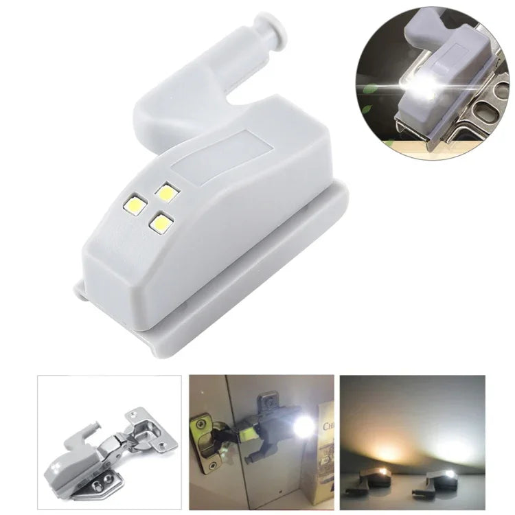 Đèn cảm biến bản lề trong 0.3W đa năng cho tủ, 3 đèn LED đèn ngủ tự động bật/tắt, 1 chiếc ánh sáng trắng, 1 chiếc ánh sáng trắng ấm