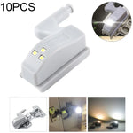 10 cái đèn cảm biến bản lề trong 0.3W đa năng cho tủ, 3 đèn LED, đèn ngủ tự động bật/tắt, 10 cái ánh sáng trắng, 10 cái ánh sáng trắng ấm