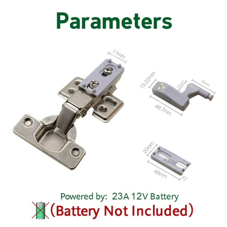 10 cái đèn cảm biến bản lề trong 0.3W đa năng cho tủ, 3 đèn LED, đèn ngủ tự động bật/tắt, 10 cái ánh sáng trắng, 10 cái ánh sáng trắng ấm