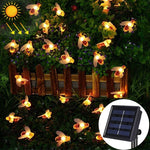 Dây đèn trang trí sân vườn ngoài trời 6,5m 30 đèn LED hình con ong chạy bằng năng lượng mặt trời ánh sáng trắng ấm với tấm pin mặt trời 100mA / 1.2V, 30 đèn LED