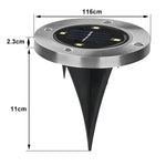 Đèn LED SMD 5050 dưới đất lối đi ngoài trời sân vườn, 4 đèn LED ánh sáng trắng, 4 đèn LED ánh sáng trắng ấm