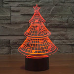 Đèn bàn sáng tạo thay đổi màu 7 màu, đèn stereo thị giác, đèn ngủ, kiểu cây thông Noel