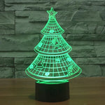 Đèn bàn sáng tạo thay đổi màu 7 màu, đèn stereo thị giác, đèn ngủ, kiểu cây thông Noel