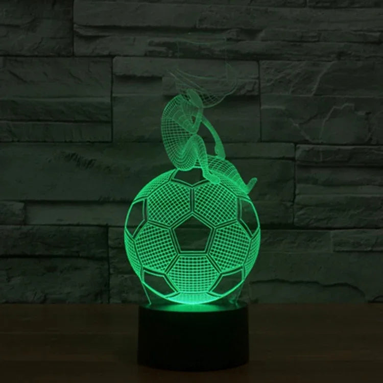 Đèn ngủ đèn stereo trực quan sáng tạo đổi màu 7 màu, kiểu bóng đá suy nghĩ