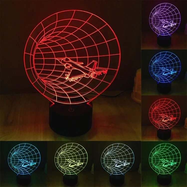 Đèn bàn đèn stereo trực quan sáng tạo đổi màu 7 màu, kiểu cỗ máy thời gian