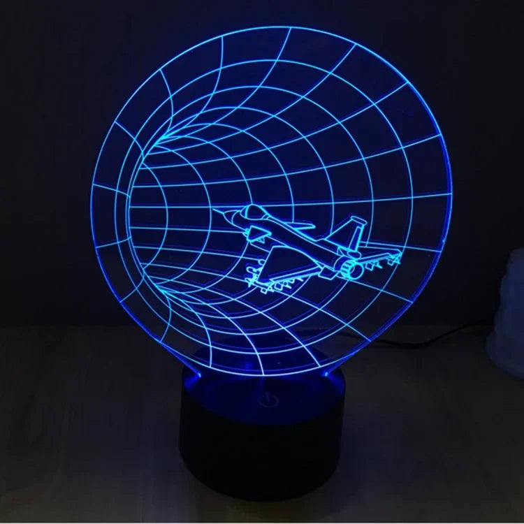 Đèn bàn đèn stereo trực quan sáng tạo đổi màu 7 màu, kiểu cỗ máy thời gian