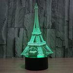 Đèn bàn đèn stereo trực quan sáng tạo đổi màu 7 màu, kiểu tháp Eiffel