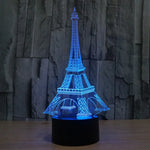 Đèn bàn đèn stereo trực quan sáng tạo đổi màu 7 màu, kiểu tháp Eiffel