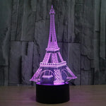Đèn bàn đèn stereo trực quan sáng tạo đổi màu 7 màu, kiểu tháp Eiffel