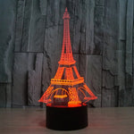 Đèn bàn đèn stereo trực quan sáng tạo đổi màu 7 màu, kiểu tháp Eiffel
