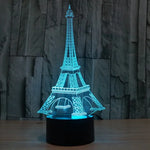 Đèn bàn đèn stereo trực quan sáng tạo đổi màu 7 màu, kiểu tháp Eiffel