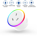 Ổ cắm thông minh điều khiển từ xa WiFi ánh sáng cảnh RGB 10A hoạt động với Alexa & Google Home & IFTTT, AC 100-240V, phích cắm AU, XS-A17
