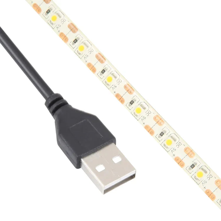 Dây đèn LED 2835 SMD ánh sáng trắng ấm chống nước epoxy USB, DC 5V, chiều dài: 50cm, đèn LED USB 2835 SMD 50cm