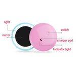 Đèn bàn gương trang điểm hình bánh donut sạc đa chức năng OneFire 1W 10 đèn LED, DC 5V, 1W màu hồng