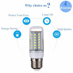 Bóng đèn LED 56 SMD 5730, AC 220V, 5W ánh sáng trắng 220V, 5W ánh sáng trắng ấm 220V