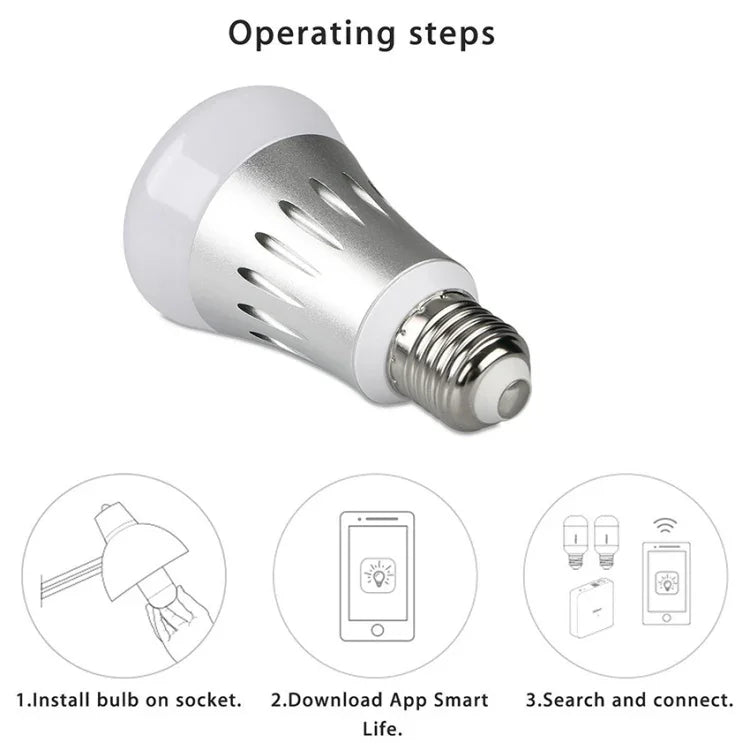 Đèn 6000K+RGB 600LM tương thích Alexa & Google Home, AC 175-255V