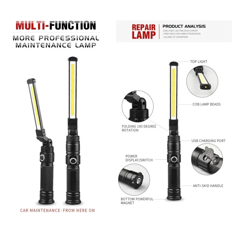 Đèn làm việc cầm tay gấp sạc USB 280LM W552, Kích thước: 13.5 x 3.8cm, W552