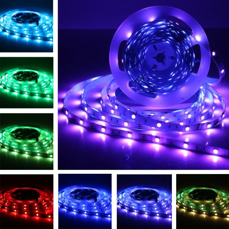 Dải đèn RGB chống nước IP44 10m 300 bóng LED SMD 5050 với điều khiển từ xa 24 phím, phích cắm EU, 10m 300 bóng LED IP44