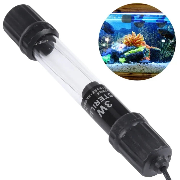 Đèn diệt khuẩn tia cực tím UV-003 3W cho bể cá, phích cắm EU, 3W