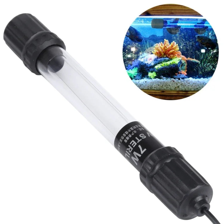 Đèn diệt khuẩn tia cực tím UV-007 7W cho bể cá, phích cắm EU, 7W
