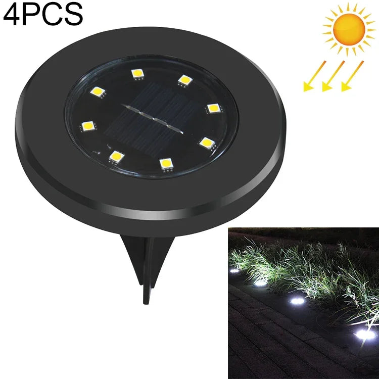 4 cái đèn sân vườn chống nước IP65 8 đèn LED chạy bằng năng lượng mặt trời, đèn chiếu sáng trang trí sân vườn biệt thự