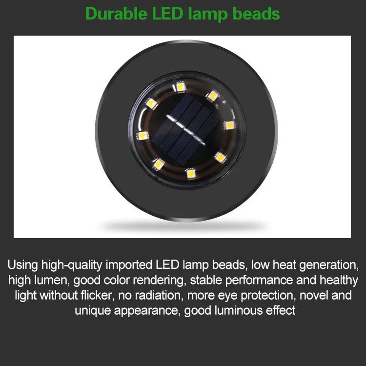 4 cái đèn sân vườn chống nước IP65 8 đèn LED chạy bằng năng lượng mặt trời, đèn chiếu sáng trang trí sân vườn biệt thự