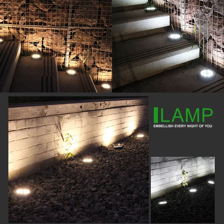4 cái đèn sân vườn chống nước IP65 8 đèn LED chạy bằng năng lượng mặt trời, đèn chiếu sáng trang trí sân vườn biệt thự
