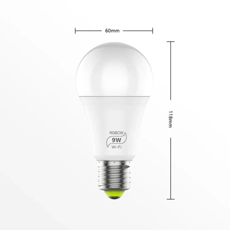 Bóng đèn thông minh LED 9W 110V E27 RGBCW WIFI, ánh sáng tự động không dây cho nhà thông minh, 110V