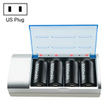 Bộ sạc pin 4 khe AC 100-240V cho pin AA & AAA & cỡ C / D, phích cắm US