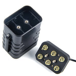 Hộp pin đa năng 6 ngăn 18650 với đầu tròn 8.4v & đầu ra USB 5v kép không kèm pin, 8.4v