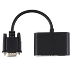 Bộ chuyển đổi VGA sang HDMI + VGA 15 chân HDTV 2 trong 1 có âm thanh