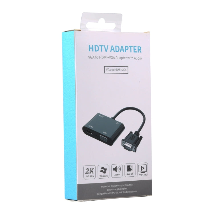 Bộ chuyển đổi VGA sang HDMI + VGA 15 chân HDTV 2 trong 1 có âm thanh