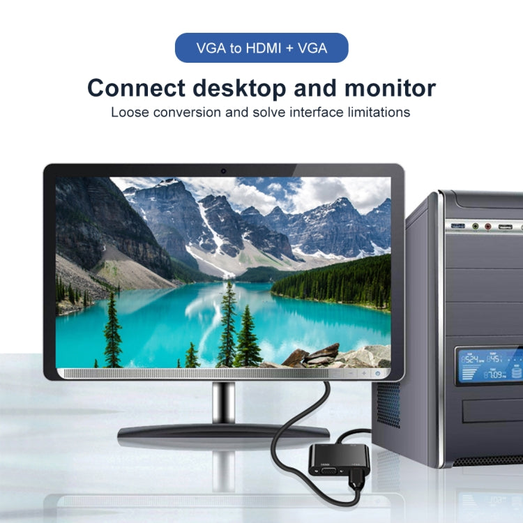 Bộ chuyển đổi VGA sang HDMI + VGA 15 chân HDTV 2 trong 1 có âm thanh