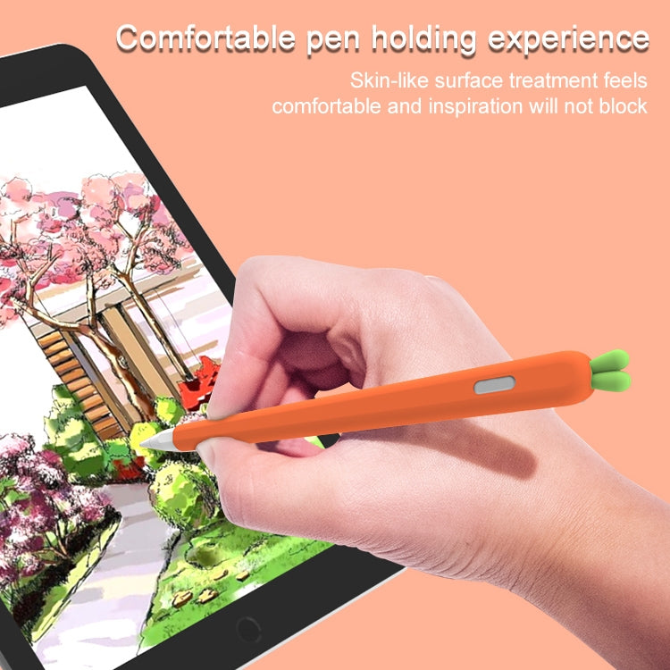 LOVE MEI Bao bảo vệ silicone hình cà rốt cho bút cảm ứng Apple Pencil 2, dành cho Apple Pencil 2
