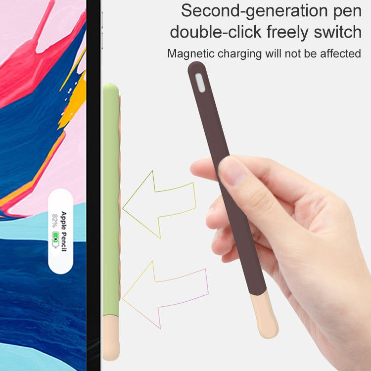 LOVE MEI Bao da bảo vệ silicone thiết kế sọc cho bút cảm ứng Apple Pencil 2, cho Apple Pencil 2