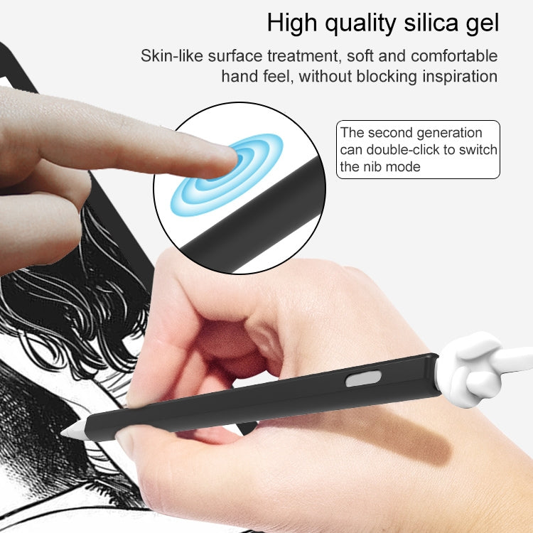 LOVE MEI Bao da bảo vệ silicone hình ngón giữa cho bút cảm ứng Apple Pencil 2, cho Apple Pencil 2